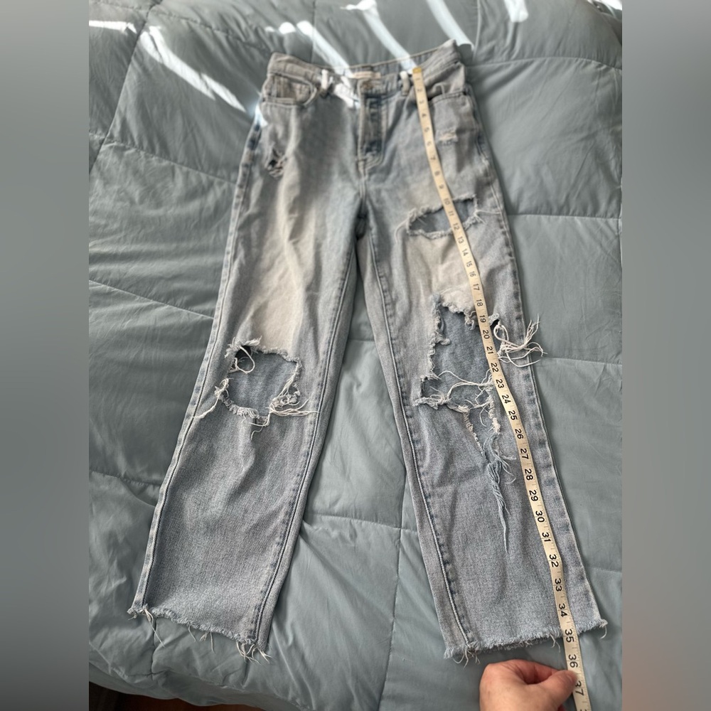 PacSun Light Blue Distressed high rise Straight Leg Jeans